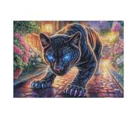 Pantera Negra Mother and Cub Rompecabezas 300 Piezas Cartón Grueso para Adultos Desconectar Rutina Ejercicio Mental Relajante Decoración Dormitorio Regalo 300 PCS/40x28cm
