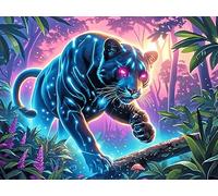 Pantera Negra Mother and Cub Rompecabezas 300 Piezas Cartón para Adultos Y Adolescentes Mascota Animal para Coleccionistas Decoración Única Hogar Antiestrés Regalo Reyes Magos 300 PCS/40x28cm