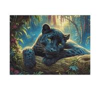 Pantera Negra Mother and Cub Rompecabezas 500 Piezas Cartón Grueso para Parejas Fauna Silvestre Desarrollo Habilidades Pieza Decorativa Casa Pack Completo Regalo Cumpleaños 500 PCS