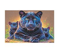 Pantera Negra Primer Plano Puzzle 1000 Piezas Colorido Vibrante Tiempo Feliz Rompecabezas para Adultos Obra De Arte Familiar Estera Portátil DIY Creativo 1000 PCS