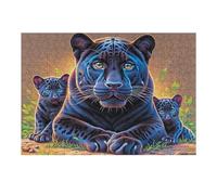 Pantera Negra Primer Plano Puzzles 300 Piezas Maquetas 3D Educativas Profesionales Tiempo Feliz Rompecabezas para Familia Construir DIY Moderno Aliviar Estrés Decoración 300 PCS