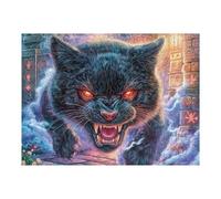 Pantera Negra Primer Plano Puzzles 500 Piezas Obra De Arte 3D Familiar Tiempo Feliz Rompecabezas para Adultos Aliviar Estrés Decoración Hogar Moderno DIY 500 PCS