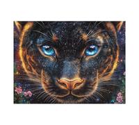 Pantera Negra Primer Plano Rompecabezas 500 Piezas Cartón para Principiantes Días Lluviosos para Pasar Tiempo Vacaciones Fines De Semana Regalo Cumpleaños 500 PCS