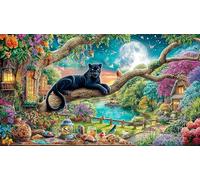 Pantera Negra Puzzle de 1000 Piezas de Papel Reciclado - Regalo Divertido & Idea Adultos 38x52/1000pcs