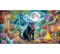 Pantera Negra Puzzle de 1000 Piezas para Adultos - Papel Reciclado Regalo Divertido & Juego Familiar Estimulante 38x26/1000pcs