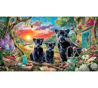Pantera Negra Puzzle de 1000 Piezas para la Familia Cartón 100% Reciclado Juegos estimulantes y mentales 38x26cm/1000pcs