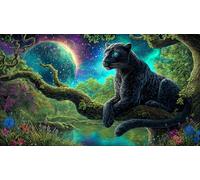 Pantera Negra Puzzles Imposible,desafío for Adults Entretenimiento Creativo 1000 Piezas Obra de Arte de Juego de para Adultos y Niños Mayores de 12 años 75x50cm/1000pcs