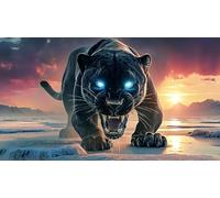 Pantera Negra Puzzles Imposible,desafío for Adults Juego edugatoivo 1000 Piezas Obra de Arte de Juego de para Adultos y Niños Mayores de 12 años 38x52cm/1000pcs