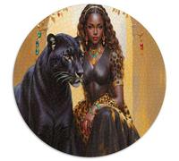 Pantera Negra Retrato Femenino Puzzle de 1000 Piezas Papel Puzzle para Adultos Decoración Regalo 1000pcs (67.5x67.5cm)