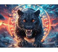 Pantera Negra Rompecabezas 1000 Piezas Cartón Resistente para Principiantes Bestias encantadas Luminosas Ocio Doméstico Reducir Estrés Decoración Hogar Regalo Ideal 1000 PCS/75x50cm