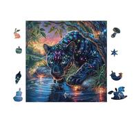 Pantera Negra Waterfall Puzzle 100 Piezas Cartón Blanco Premium para Expertos Mejora Concentración Ejercita La Mente Actividad Días Libres 28x28cm