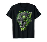 Pantera Widlife Cara Fantasía Ojos Verdes Arte Animal Camiseta