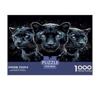 Panteras Negras Puzzle Juguete EduGatoivo Decoración del Hogar 1000 Piezas Vida Silvestre Rompecabezas Imposible Entretenimiento Creativo para Adultos 38x26cm/1000pcs