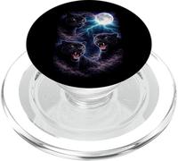 Panteras Oscuras Bajo la Luna Llena Vintage Fantasía Rayo PopSockets PopGrip para MagSafe