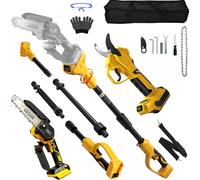 panthem 4 en 1 batería telescópica de alta poda sierra de 6 pulgadas mini motosierra sierra de árbol compatible con Dewalt 20V 18V, 45 mm sierra eléctrica Tijeras de jardín, tijeras de árbol, tijeras