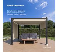 Pantheon Cortina gazebo 3 x 3 m | resistente a la intemperie | aluminio | con recubrimiento en polvo | persianas Blumfeldt