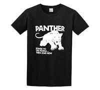 Panther Party Malcolm Hip Hop Men's T-Shirt Unisex Black Cotton Print tee Shirts S