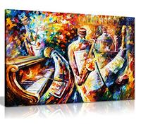 Panther Print Leonid Afremov - Lienzo decorativo para pared, diseño abstracto, Botella Jazz, 31x20cm (12x8in)