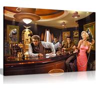 Panther Print, Lienzo impreso, arte de pared enmarcado para sala de estar, relleno moderno para paredes y decoración de habitaciones, Marilyn Monroe Elvis Presley James Dean in Bar, impresión para