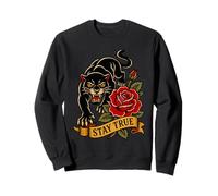 Panther Rose Traditional Tattoo Flash Stay True Old School Sudadera