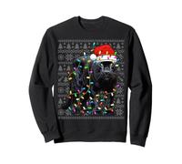 Panther Santa Hat Xmas Lights Panther Lover Ugly Christmas Sudadera