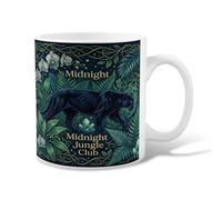 Panther - Taza de café de cerámica, diseño de hojas de orquídeas botánicas de la selva, color verde medianoche, taza de chocolate caliente con asa, ideal para amigos, familiares, amantes, ancianos