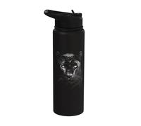 Panther Wild Black Cat Portrait Africa Animal Stainless Steel Insulated Water Bottle