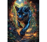 Panthère Noire Dans la forêt Rompecabezas 1000 Piezas Cartón para Toda La Familia Mitos Cuento de Hadas Juego Compartir Estimulación Cognitiva Regalo Fin De Año Mejor Valorado 1000 PCS