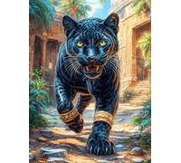 Panthère Noire Dans le Jardin Fleuri Puzzle 500 Piezas Cartón Grueso para Adultos Y Adolescentes Animal Planta Calmar La Mente Entretenimiento Casero Regalo Ideal 500 PCS