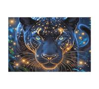 Panthère Noire Puzzle 1000 Piezas Portátil Familiar Compacto Animal de compagnie Rompecabezas 3D para Familia Desafío Intelectual Maquetas Educativas Construir 1000 PCS
