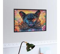 Panthère Noire Puzzle 300 Piezas Educativo Familiar Ménagerie fantaisiste rayonnante Rompecabezas 3D para Toda La Familia Aliviar Estrés Decoración Hogar Portátil 300 PCS