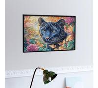 Panthère Noire Puzzle 300 Piezas Obra De Arte 3D Faune paysagère rêveuse Rompecabezas para Hombres Y Mujeres Desafío Intelectual Estera Portátil DIY Moderno 300 PCS
