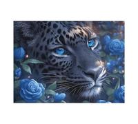 Panthère Noire Puzzle 500 Piezas Desafío Intelectual Bêtes enchantées lumineuses Rompecabezas para Adultos Obra De Arte Colorido DIY Creativo Decoración Hogar 500 PCS
