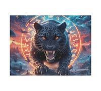 Panthère Noire Puzzles 500 Piezas Juguete Educativo 3D Interactivo Bêtes enchantées lumineuses Rompecabezas Familiar para Toda La Familia Entretenimiento Creativo Decorativo 500 PCS