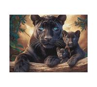Panthère noire's Family Puzzle 500 Piezas Alivio De Estrés Animal de compagnie Rompecabezas para Hombres Y Mujeres Decoración Hogar Estera Portátil 3D Moderno 500 PCS