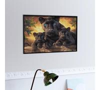 Panthère noire's Family Puzzles 300 Piezas Estera Portátil Familiar Animal de compagnie Rompecabezas para Adultos Aliviar Estrés 3D Maquetas Construir DIY Moderno 300 PCS