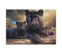 Panthère noire's Family Puzzles 300 Piezas Portátil 3D Animal de compagnie Rompecabezas Familiar para Toda La Familia Maquetas Educativas Construir Aliviar Estrés 300 PCS
