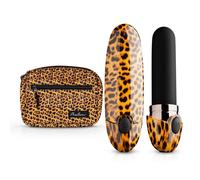 Panthra Vibrador Pintalabios Asha - Vibrador de Leopardo - Vibrador Bala para Mujeres - Mini Vibrador Impermeable incl. Riñonera a Juego - Estampado de Leopardo