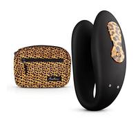 Panthra Vibrador para Parejas Zuna - El vibrador Perfecto para Parejas - Para la Estimulación del Pene, el Punto G y el Clítoris - Vibrador Portátil incl. Riñonera a Juego - Estampado de Leopardo