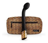 Panthra Vibrador Punto G Nila - Estimulador del Punto G para Mujer - Diseño Curvo y Material Flexible - Masajeador Punto G incl. Riñonera a Juego - Vibrador Leopardo