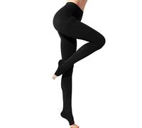 Pantimedias de compresión médica para venas vericosas, presión de degradado de edema, 20-30 mmHg medias de compresión opacas, manguera de apoyo graduado para mujeres (punta abierta-negro, pequeña)