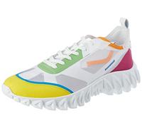 PANTOFOLA D’ORO 1886 Sneakerball, Oxford Plano Hombre, Amarillo Azul Claro Fucsia, 41 EU