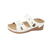 Pantoletten Damen Keiabsatz Slip-On Sandaletten Peep Toe Keilsandaletten Fischmund Schlappen Slingback Hohl Slippers flach bequem Strandsandalen Sommersandalen Plateau Outdoorsandalen, gris, 40 EU