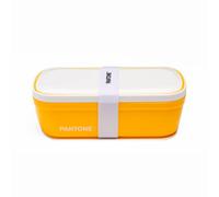 PANTONE™ - Fiambrera estilo Bento Box con separador interior y válvula de ventilación, para oficina, escuela y universidad, contenedor hermético para almorzas, 12 x 7 x 20,7 cm, color amarillo