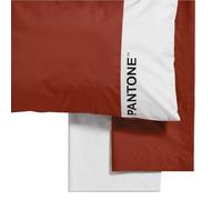 Pantone™ - Juego de sábanas de una plaza y media de algodón de 180 x 280 cm + sábana bajera ajustable de 130 x 200 cm con elásticos para colchón de hasta 30 cm de alto + 1 funda de almohada de 50 x 80