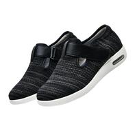 Pantoufles diabétiques pour Hommes,Comfort per Diabetici con Chiusura Regolabile a Strappo,Sandali Pantofole Uomo Ortopedica Scarpe Diabetiche.Black Gray,42