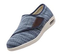 Pantoufles diabétiques pour Hommes,Scarpe Uomo Extra Larghe Casual Piedi Sensibili Regolabili Chiusura Anziani Ginnastica Estive Traspirante.Light Blue,42
