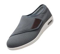Pantoufles diabétiques pour Hommes,Zapatillas Ortopédica para ensanchar Ajustable Zapatillas diabéticas para Hombre.Grey,44