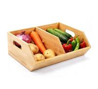 Pantry Organizer - Wooden Stackable Storage Bin for Kitchen and Home, Multi Purpose Organizer for Food, Snacks, Potatoes, Onions and Bathroom Essentials, Space-Saving Shelf Box Neat Organization