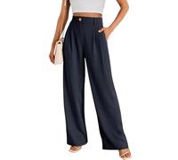 Pants for Women, Soraease - Women's Silky Soft Everyday Drape High Rise Stretch Pants, for Women (Navy Blue,XL)